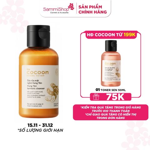 Cocoon Sữa rửa mặt nghệ Hưng Yên Turmeric Cleanser 140ml