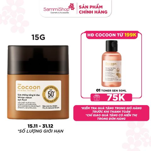 Cocoon Sữa chống nắng bí đao Winter Melon Sun Fluid 15ml