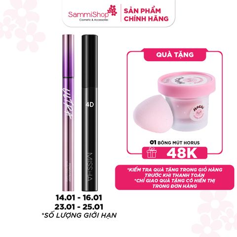 APP + WEB 14.01 - 16.01 COMBO Missha Chuốt mi 4D Mascara 7g + Missha Kẻ mắt Ultra Powerproof Thin bất kỳ
