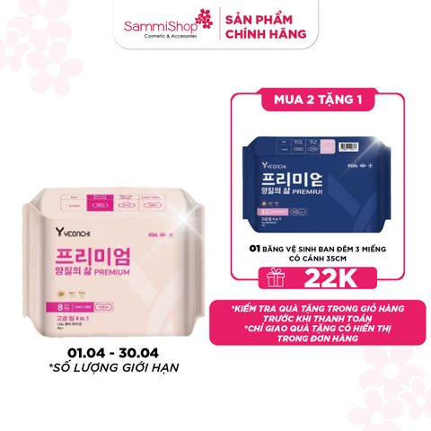 01.04 - 30.04 Yeonchi Băng vệ sinh ban ngày Premium 8 miếng