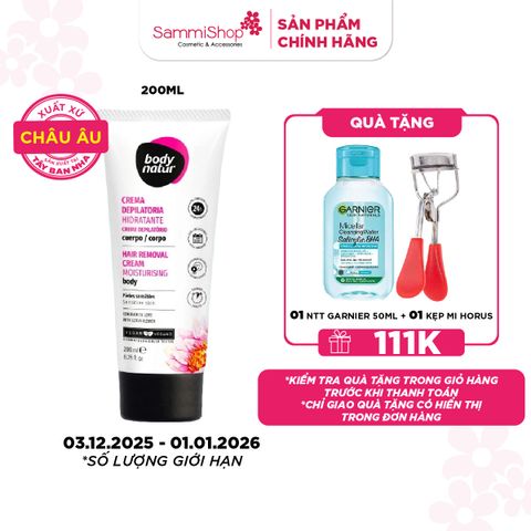 APP + WEB 3.12 - 1.1 Body Natur Kem Tẩy Lông Hair Removal Cream Moisturising Body Sensitive Skin 200ml
