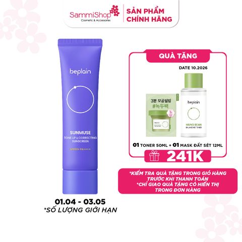 APP-WEB 01.04 - 03.05 Beplain Kem chống nắng Sunmuse Tone-Up & Correcting Sunscreen SPF50+ PA++++ 50ml