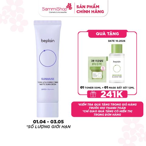 APP-WEB 01.04 - 03.05 Beplain Kem chống nắng Sunmuse Tone Up & Correcting Matte Sunscreen 50ml
