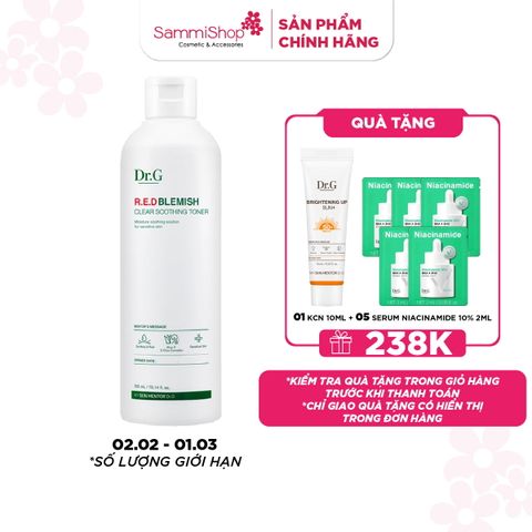 APP+WEB 02.02 - 01.03 Dr.G Nước hoa hồng R.E.D Blemish Clear Soothing Toner 300ml