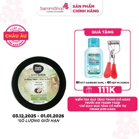 APP + WEB 3.12 - 1.1 Body Natur Tẩy da chết cơ thể Body Scrub Rice and Coconut Oil 200ml