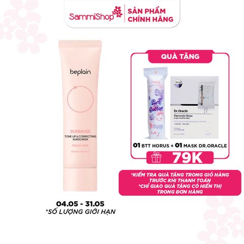 APP-WEB 04.05 - 31.05 Beplain Kem chống nắng Sunmuse Tone Up & Correcting Sunscreen Peach Pink SPF50+ PA++++ 50ml