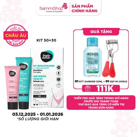 APP + WEB 3.12 - 1.1 Body Natur Bộ kem tẩy lông Hair Removal Cream Kit Intimate Area 50+30ml