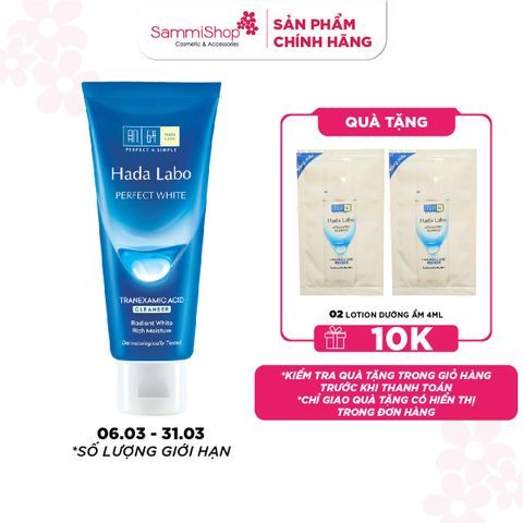 HadaLabo Kem rửa mặt Perfect White  Tranexamic Acid Cleanser 80g