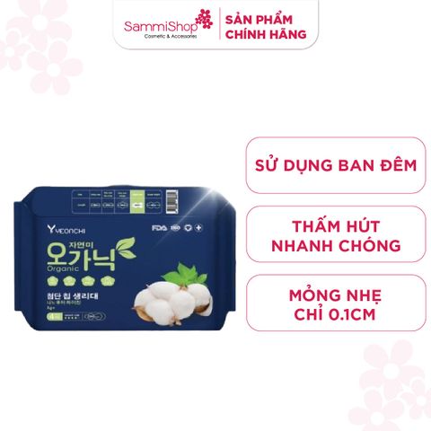 Yeonchi Băng vệ sinh ban đêm Organic 4 miếng có cánh