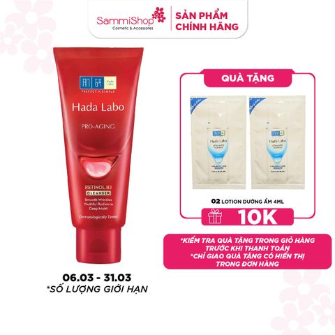 Hadalabo Kem rửa mặt Pro-Aging Retinol B3 Cleanser 80g