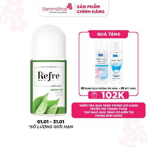 Refre Lăn khử mùi Natural Green Tea 40ml