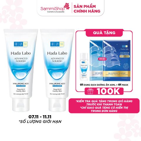 07.11 - 11.11 COMBO 2 Hadalabo Sữa Rửa Mặt Advanced Nourish Hyaluronic Acid Cleanser 80g