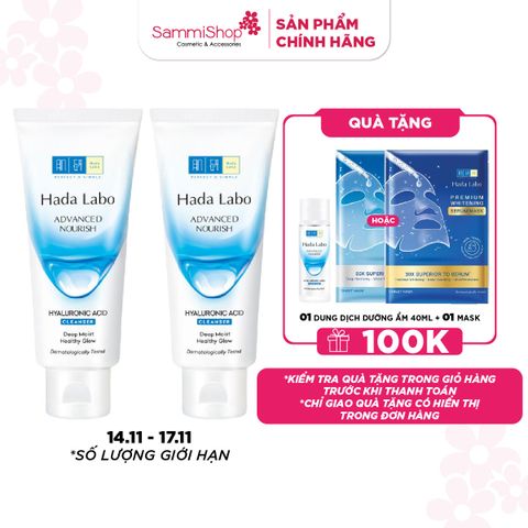 14.11 - 17.11 COMBO 2 Hadalabo Sữa Rửa Mặt Advanced Nourish Hyaluronic Acid Cleanser 80g