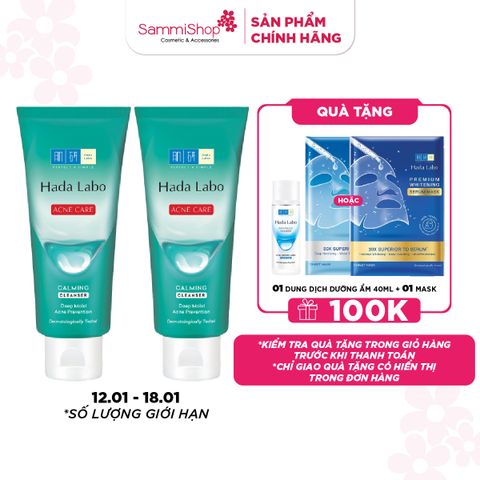 12.1 - 18.1 COMBO 2 Hadalabo Sữa rửa mặt Acne Care Calming Cleanser 80g