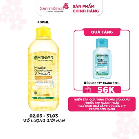 APP+WEB 02.03 - 31.03 Garnier Nước tẩy trang Micellar Cleansing Water Vitamin C 400ml