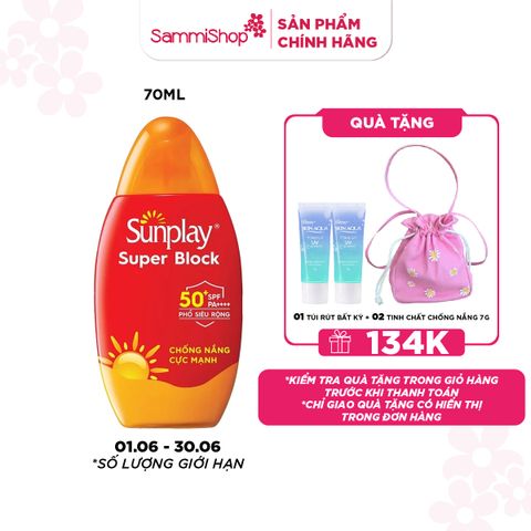 APP+WEB 01.06 - 30.06 Sunplay Sữa chống nắng Super Block SPF50+ PA++++ 70g
