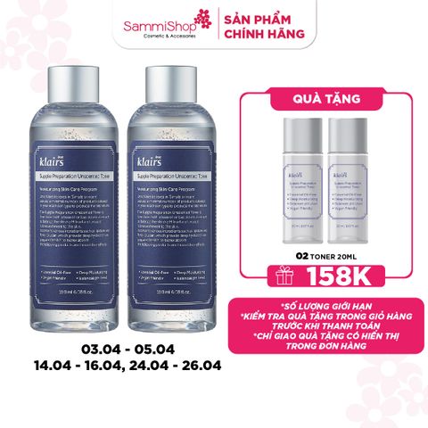 APP-WEB SPIKEDAY 14.04 - 16.04 COMBO COMBO 2 Dear, Klairs nước hoa hồng Supple Preparation Unscented Toner 180mL