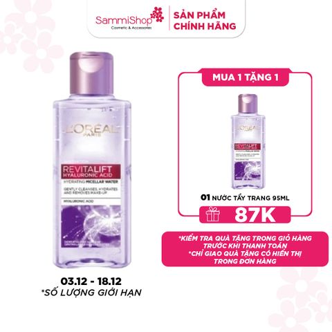 Loreal Nước Tẩy Trang Revitalift Hyaluronic Acid Hydrating Micellar Water 95ml