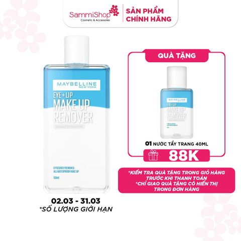 APP+WEB 02.03 - 31.03 Maybelline Makeup Remover Lip & Eye 150ml - mới