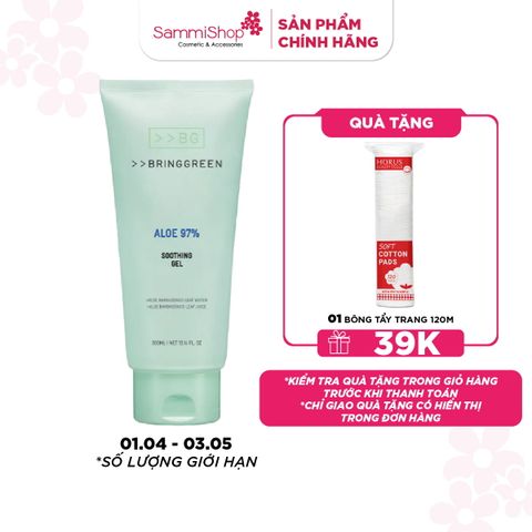 APP-WEB 01.04 - 03.05 Bring Green Gel dưỡng da Aloe 97% Soothing Gel 300ml