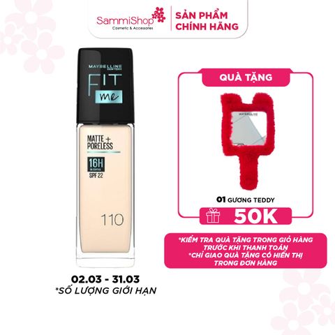 APP+WEB 02.03 - 31.03 Kem nền kiềm dầu chống nắng Maybelline Fit Me Matte+Poreless SPF22