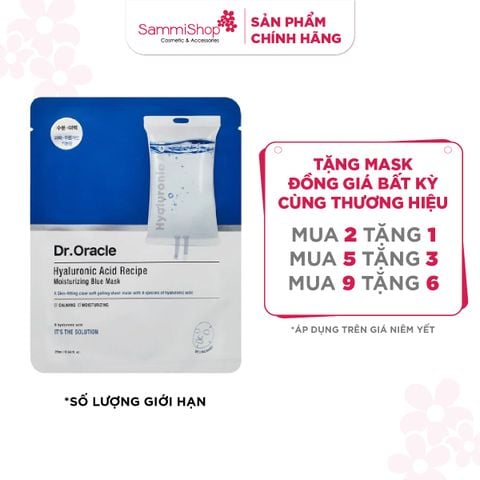 SALE TOÀN NHÃN 3.12 - 1.1 Dr.Oracle Mặt nạ Hyaluronic Acid Recipe Moisturizing Blue Mask 25ml