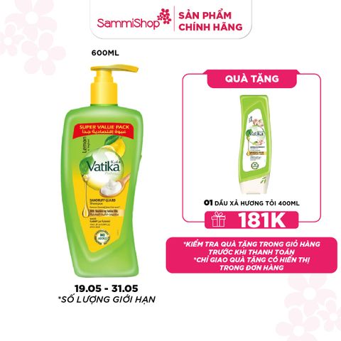 20.05 - 31.05 Vatika Naturals Dandruff Guard Shampoo Lemon & Yoghurt 600ml