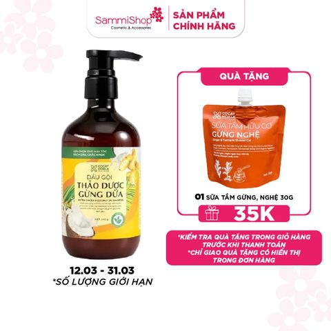 12.03 - 31.03 Dầu gội thảo dược Gừng - Dừa CoCayHoaLa 440g