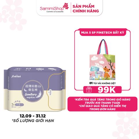 Finetech Băng vệ sinh ban đêm 29cm 7 miếng
