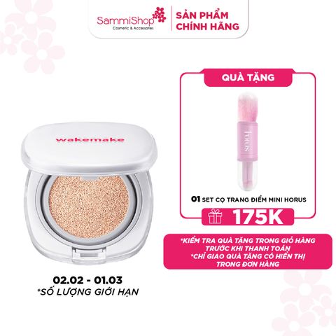 02.02 - 01.03 Wakemake Bộ sản phẩm Phấn nước Seamless Wear Cushion Refill Set SPF50+/PA+++ 15g