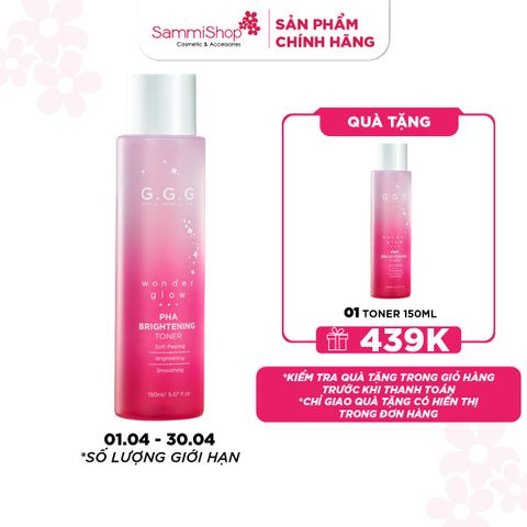 01.04 - 30.04 G.G.G Nước hoa hồng Wonder Glow PHA Brightening Toner 150ml