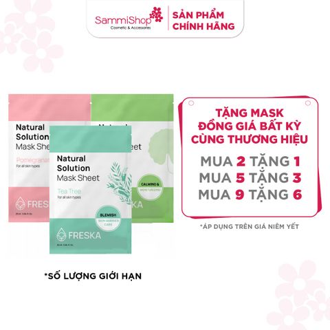 SALE TOÀN NHÃN 2.2-01.3 Freska Mặt nạ giấy Natural Solution Mask Sheet 25ml