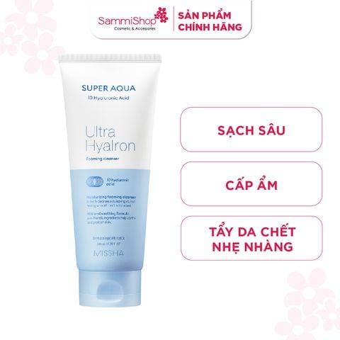 Missha Sữa rửa mặt Super Aqua Ultra Hyalron Foaming Cleanser 200ml