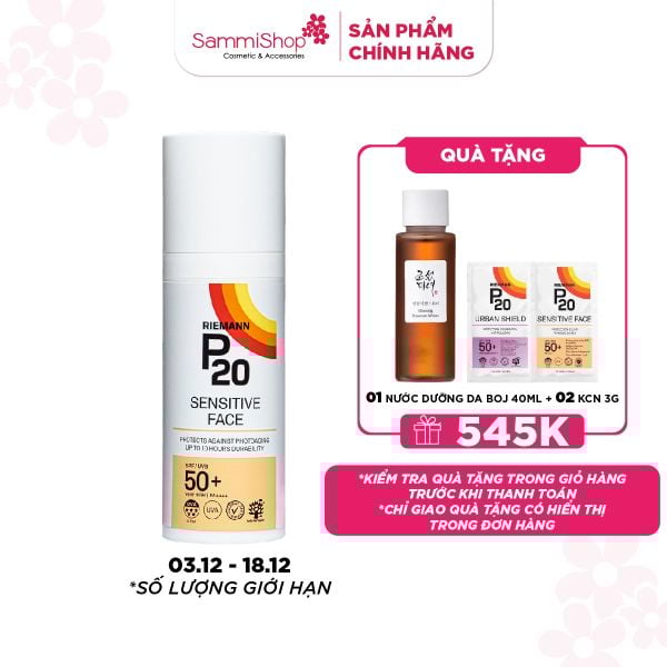 03.12 - 18.12 MEGA SALE Riemann P20 Kem chống nắng Sensitive Face SPF50 PA 50g