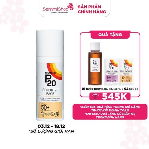 03.12 - 18.12 MEGA SALE Riemann P20 Kem chống nắng Sensitive Face SPF50+ PA++++ 50g