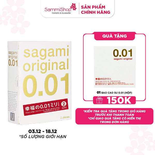 Sagami Bao cao su Original 0.01 (Hộp 2)