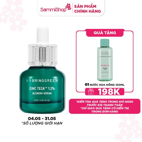 APP-WEB 04.05 - 31.05 Bring Green Tinh chất Zinc Teca Blemish Serum 25ml