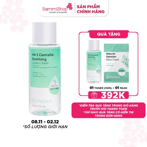 M1T1 8.11-02.12 Freska Nước hoa hồng HA 5 Centella Soothing Essence Toner 210ml