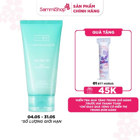 APP-WEB 04.05 - 31.05 Bring Green Sữa rửa mặt Tea Tree Cica Deep Cleansing Foam 120ml