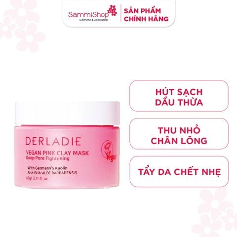 Derladie Mặt nạ đất sét Vegan Pink Clay 60g