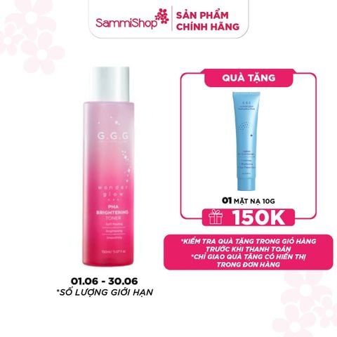 G.G.G Nước hoa hồng Wonder Glow PHA Brightening Toner 150ml