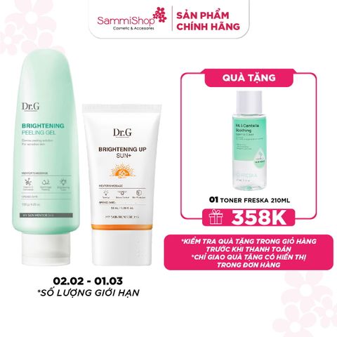 02.02 - 01.03 Dr.G Kem chống nắng Brightening Up Sun 50ml + Dr.G Tẩy da chết Brightening Peeling Gel 120g
