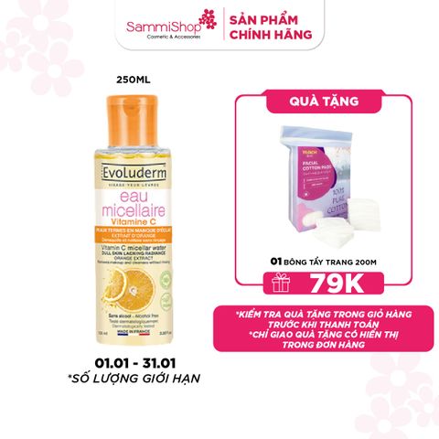 01.01 - 31.01 Evoluderm Nước tẩy trang Vitamin C 250ml