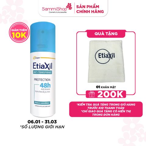 Etiaxil Xịt khử mùi Anti - Transpirant Protection 48h Peaux Sensibles Vaporisateur Sans Gaz 100ml
