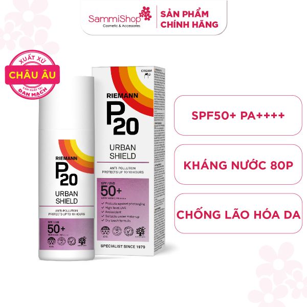 date 11/2026 Riemann P20 Kem chống nắng Urban Shield SPF50 PA 50g