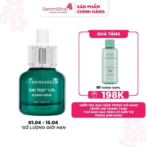 M1T1 01.04 - 15.04 Bring Green Tinh chất Zinc Teca Blemish Serum 25ml