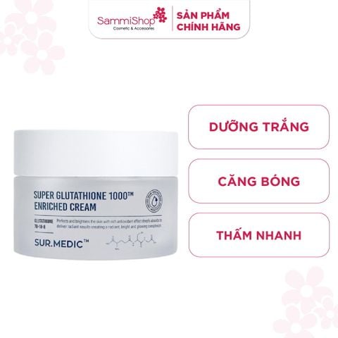 Sur.Medic+ Kem dưỡng Super Glutathione 1000Tm Enriched Cream 50ml