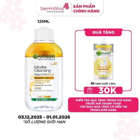 APP + WEB 3.12 - 1.1 Garnier Nước tẩy trang Skin Naturals Micellar Cleansing Water In Oil All-in-1 For All Skin Types #125ml