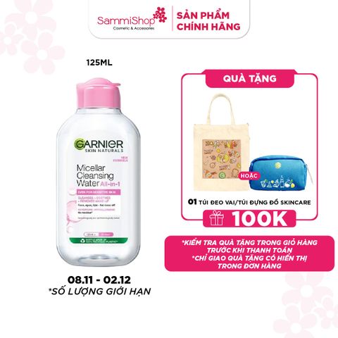 M1T1 8.11-02.12 Garnier Nước tẩy trang Skin Naturals Micellar Cleansing Water Even For Sensitive Skin #125ml