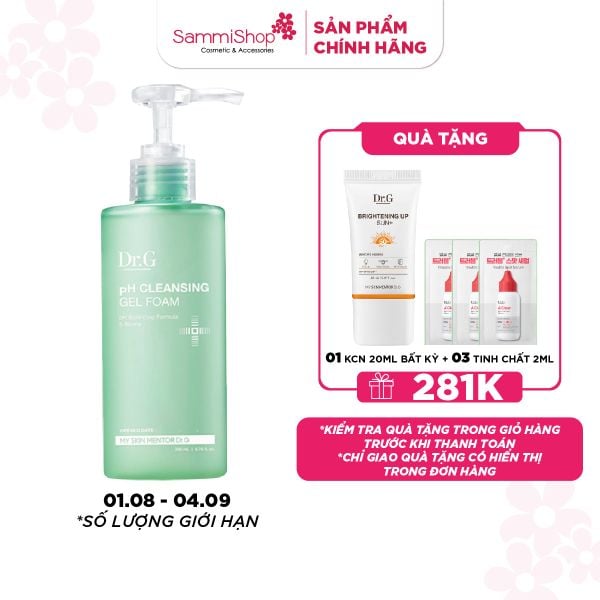 01.08 - 04.09 APP-WEB Dr.G Sữa rửa mặt PH Cleansing Gel Foam 200ml